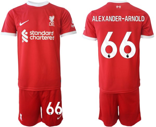 Alexander-Arnold #66 Liverpool Voetbalshirts Thuis tenue 2023-24 Korte Mouw (+ Korte broeken)
