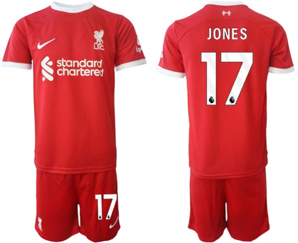 Curtis Jones #17 Liverpool Voetbalshirts Thuis tenue 2023-24 Korte Mouw (+ Korte broeken)