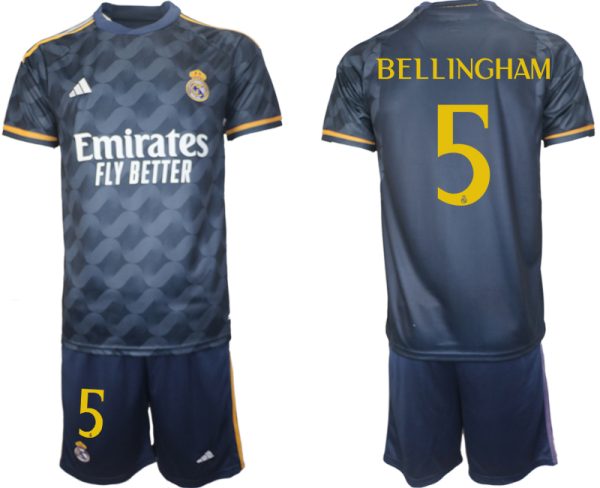 Jude Bellingham #5 Real Madrid Voetbalshirts Uit tenue 2023-24 Korte Mouw (+ Korte broeken)