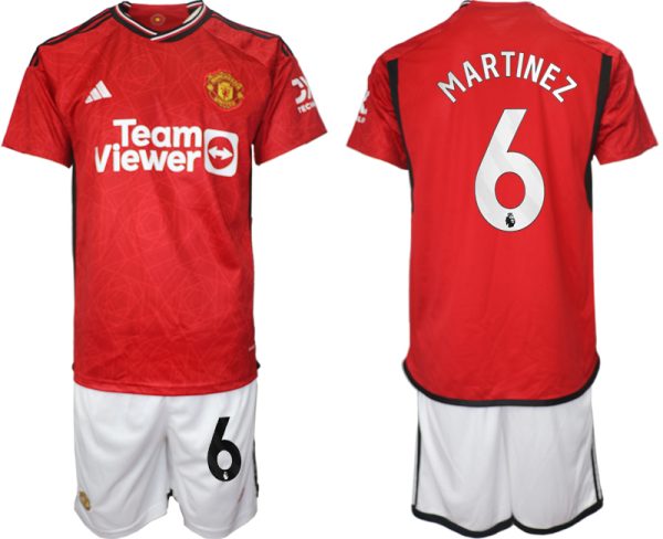 Lisandro Martinez #6 Manchester United Voetbalshirts Thuis tenue 2023-24 Korte Mouw (+ Korte broeken)