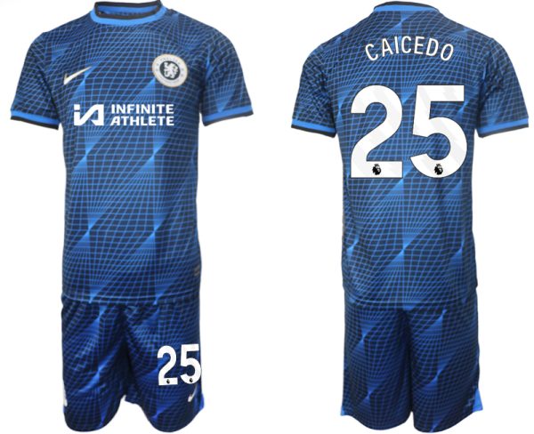 Moises Caicedo #25 Chelsea Voetbalshirts Uit tenue 2023-24 Korte Mouw (+ Korte broeken)
