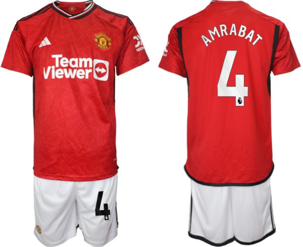 Sofyan Amrabat #4 Manchester United Voetbalshirts Thuis tenue 2023-24 Korte Mouw (+ Korte broeken)