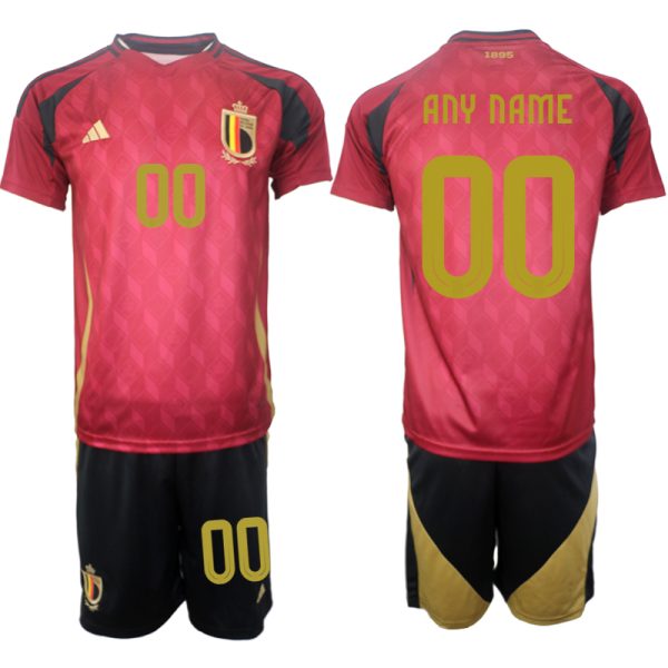 België EK 2024 Voetbalshirts 2024/25 Any Name Thuisshirt Korte Mouw (+ Korte broeken)