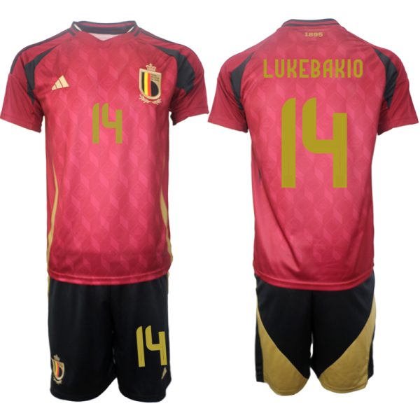 België EK 2024 Voetbalshirts 2024/25 Dodi Lukebakio #14 Thuisshirt Korte Mouw (+ Korte broeken)