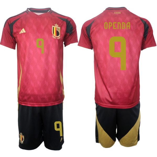 België EK 2024 Voetbalshirts 2024/25 Lois Openda #9 Thuisshirt Korte Mouw (+ Korte broeken)