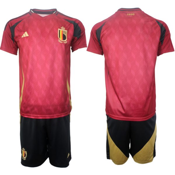 België EK 2024 Voetbalshirts 2024/25 Thuisshirt Korte Mouw (+ Korte broeken)