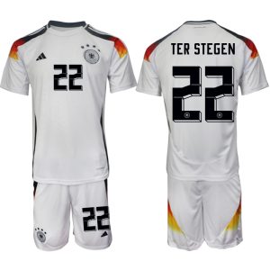 Duitsland EK 2024 Voetbalshirts 2024/25 Marc-Andre ter Stegen #22 Thuisshirt Korte Mouw (+ Korte broeken)