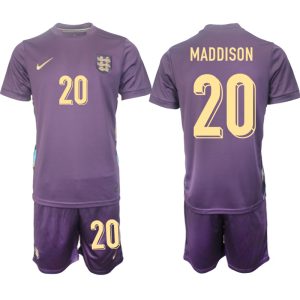 Engeland EK 2024 Voetbalshirts 2024/25 James Maddison #20 Uitshirt Korte Mouw (+ Korte broeken)