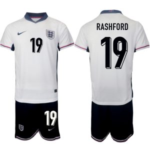 Engeland EK 2024 Voetbalshirts 2024/25 Marcus Rashford #19 Thuisshirt Korte Mouw (+ Korte broeken)
