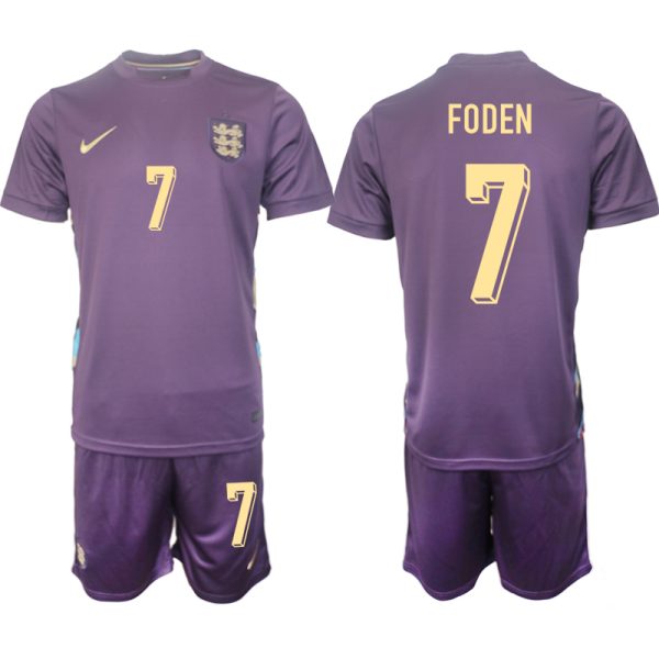 Engeland EK 2024 Voetbalshirts 2024/25 Phil Foden #7 Uitshirt Korte Mouw (+ Korte broeken)