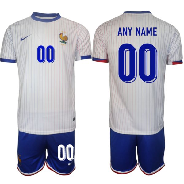 Frankrijk EK 2024 Voetbalshirts 2024/25 Any Name Uitshirt Korte Mouw (+ Korte broeken)