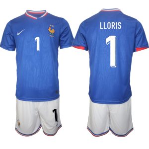 Frankrijk EK 2024 Voetbalshirts 2024/25 Hugo Llorise #1 Thuisshirt Korte Mouw (+ Korte broeken)