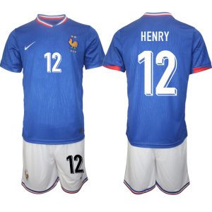 Frankrijk EK 2024 Voetbalshirts 2024/25 Thierry Henry #12 Thuisshirt Korte Mouw (+ Korte broeken)