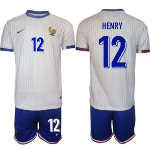 Frankrijk EK 2024 Voetbalshirts 2024/25 Thierry Henry #12 Uitshirt Korte Mouw (+ Korte broeken)