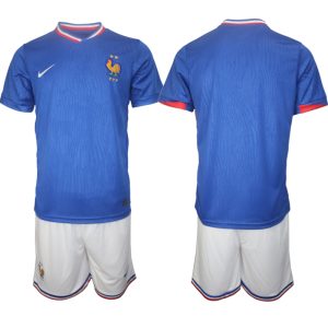 Frankrijk EK 2024 Voetbalshirts 2024/25 Thuisshirt Korte Mouw (+ Korte broeken)