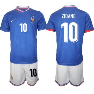 Frankrijk EK 2024 Voetbalshirts 2024/25 Zinedine Zidane #10 Thuisshirt Korte Mouw (+ Korte broeken)