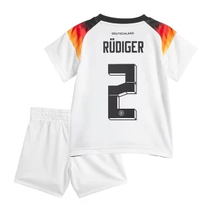 Kids Duitsland EK 2024 Voetbalshirts 2024/25 Antonio Rudiger #2 Thuisshirt Korte Mouw (+ Korte broeken)