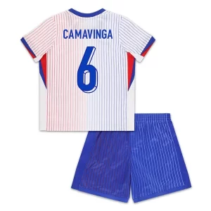 Kids Frankrijk EK 2024 Voetbalshirts 2024/25 Eduardo Camavinga #6 Uitshirt Korte Mouw (+ Korte broeken)