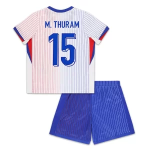 Kids Frankrijk EK 2024 Voetbalshirts 2024/25 Marcus Thuram #15 Uitshirt Korte Mouw (+ Korte broeken)