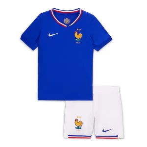 Kids Frankrijk EK 2024 Voetbalshirts 2024/25 Thuisshirt Korte Mouw (+ Korte broeken)