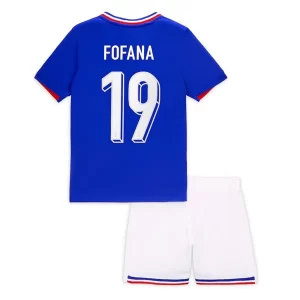 Kids Frankrijk EK 2024 Voetbalshirts 2024/25 Youssouf Fofana #19 Thuisshirt Korte Mouw (+ Korte broeken)