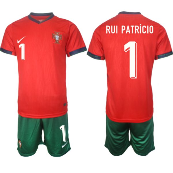 Portugal EK 2024 Voetbalshirts 2024/25 Rui Patricio #1 Thuisshirt Korte Mouw (+ Korte broeken)