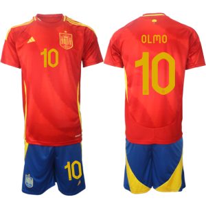 Spanje EK 2024 Voetbalshirts 2024/25 Dani Olmo #10 Thuisshirt Korte Mouw (+ Korte broeken) Online Kopen