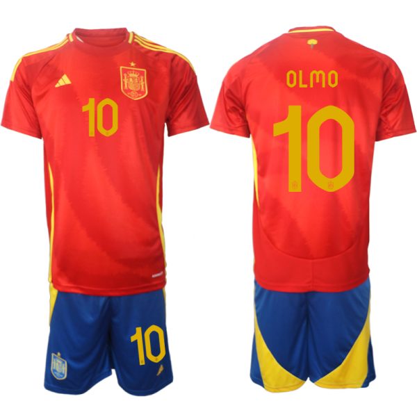 Spanje EK 2024 Voetbalshirts 2024/25 Dani Olmo #10 Thuisshirt Korte Mouw (+ Korte broeken) Online Kopen