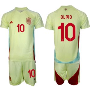 Spanje EK 2024 Voetbalshirts 2024/25 Dani Olmo #10 Uitshirt Korte Mouw (+ Korte broeken) Online Kopen