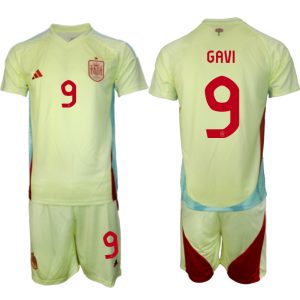 Spanje EK 2024 Voetbalshirts 2024/25 Gavi #9 Uitshirt Korte Mouw (+ Korte broeken) Online Kopen