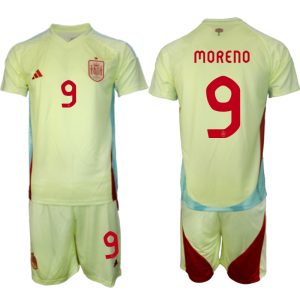 Spanje EK 2024 Voetbalshirts 2024/25 Gerard Moreno #9 Uitshirt Korte Mouw (+ Korte broeken) Online Kopen