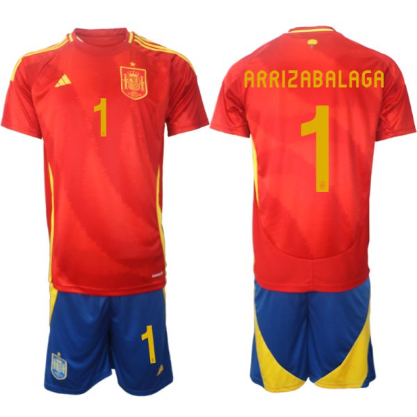 Spanje EK 2024 Voetbalshirts 2024/25 Kepa Arrizabalaga #1 Thuisshirt Korte Mouw (+ Korte broeken) Online Kopen