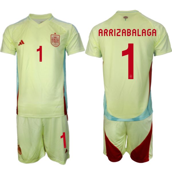 Spanje EK 2024 Voetbalshirts 2024/25 Kepa Arrizabalaga #1 Uitshirt Korte Mouw (+ Korte broeken) Online Kopen