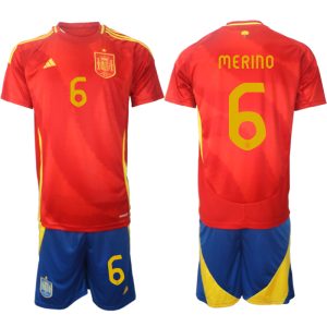 Spanje EK 2024 Voetbalshirts 2024/25 Mikel Merino #6 Thuisshirt Korte Mouw (+ Korte broeken) Online Kopen