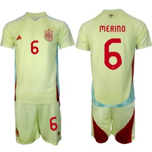 Spanje EK 2024 Voetbalshirts 2024/25 Mikel Merino #6 Uitshirt Korte Mouw (+ Korte broeken) Online Kopen