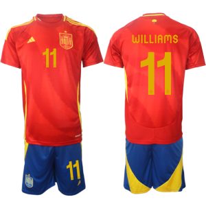 Spanje EK 2024 Voetbalshirts 2024/25 Nico Williams #11 Thuisshirt Korte Mouw (+ Korte broeken) Online Kopen