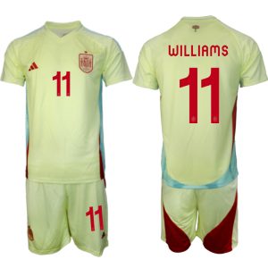 Spanje EK 2024 Voetbalshirts 2024/25 Nico Williams #11 Uitshirt Korte Mouw (+ Korte broeken) Online Kopen
