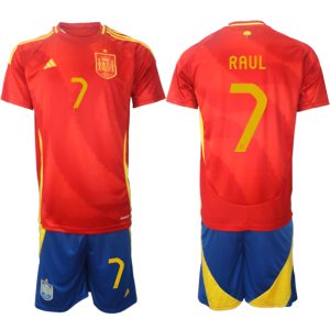 Spanje EK 2024 Voetbalshirts 2024/25 Raul #7 Thuisshirt Korte Mouw (+ Korte broeken) Online Kopen