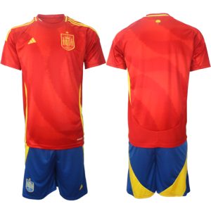 Spanje EK 2024 Voetbalshirts 2024/25 Thuisshirt Korte Mouw (+ Korte broeken) Online Kopen