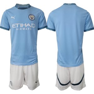 Goedkope Manchester City Voetbalshirts 2024/25 Thuisshirt Korte Mouw (+ Korte broeken) Online Kopen