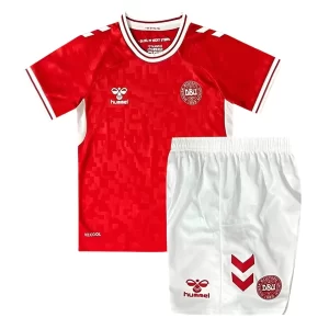 Kids Denemarken EK 2024 Thuisshirt Korte Mouw (+ Korte broeken) Voetbalshirts