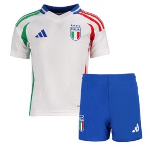 Kids Italië Uitshirt EK 2024 Korte Mouw (+ Korte broeken) Voetbalshirts