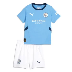 Kids Manchester City Thuisshirt 2024/25 Korte Mouw (+ Korte broeken) Voetbalshirts