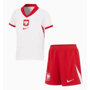 Kids Polen Thuisshirt EK 2024 Korte Mouw (+ Korte broeken) Voetbalshirts
