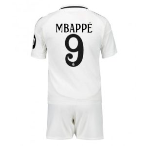 Kids Real Madrid Kylian Mbappe #9 Thuisshirt 2024/25 Korte Mouw (+ Korte broeken) Voetbalshirts