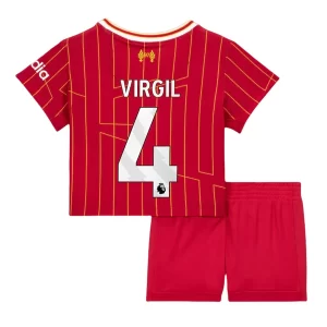 Kids Liverpool Virgil van Dijk #4 Thuisshirt 2024/25 Korte Mouw (+ Korte broeken) Voetbalshirts