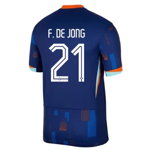 Nieuwe Nederland EK 2024 Voetbalshirts Frenkie de Jong #21 Uitshirt Korte Mouw Kopen