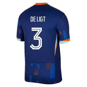 Nieuwe Nederland EK 2024 Voetbalshirts Matthijs de Ligt #3 Uitshirt Korte Mouw Kopen
