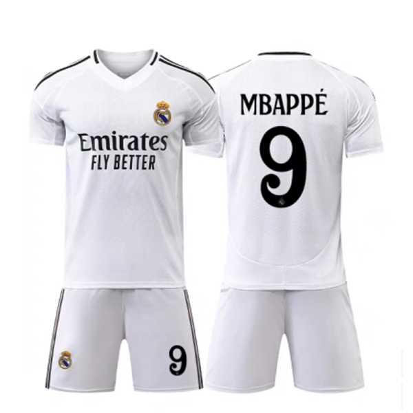 Nieuwe Real Madrid Voetbalshirts 2024/25 Mbappe #9 Thuisshirt Korte Mouw (+ Korte broeken) Kopen