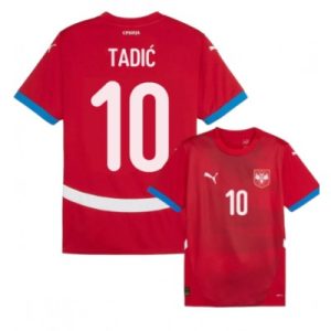 Nieuwe Servië Dusan Tadic #10 Thuisshirt EK 2024 Korte Mouw Voetbalshirts Kopen